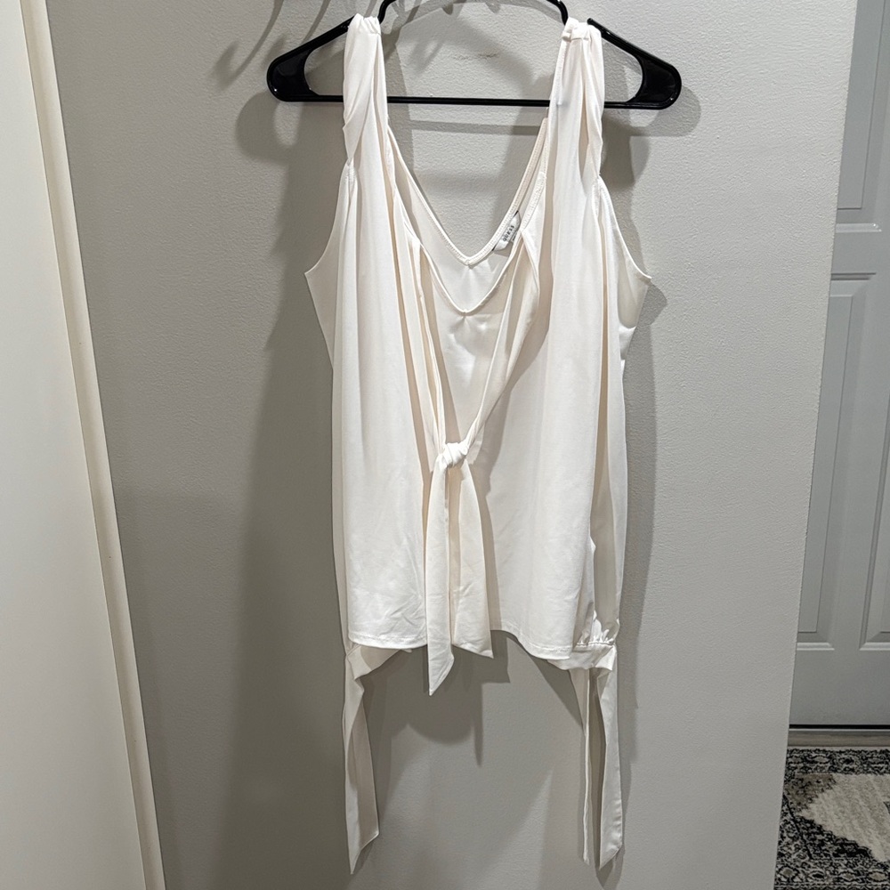 Guess White Tie-Front Blouse